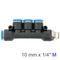 AIRCRAFT Pu Hose Fitting Manifold 4 X 10mm Port X 1/4'm